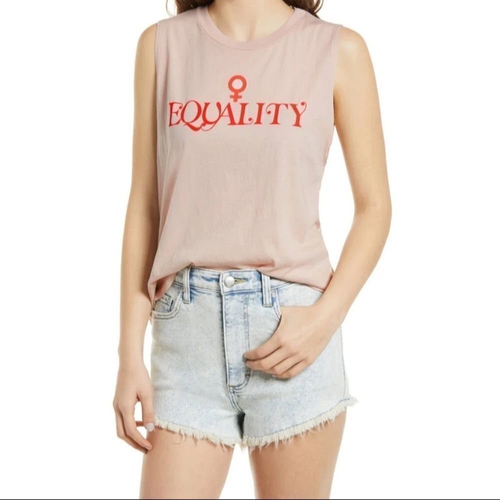 Treasure & Bond Ladies Size Small Pale Pink Equality Muscle Tank